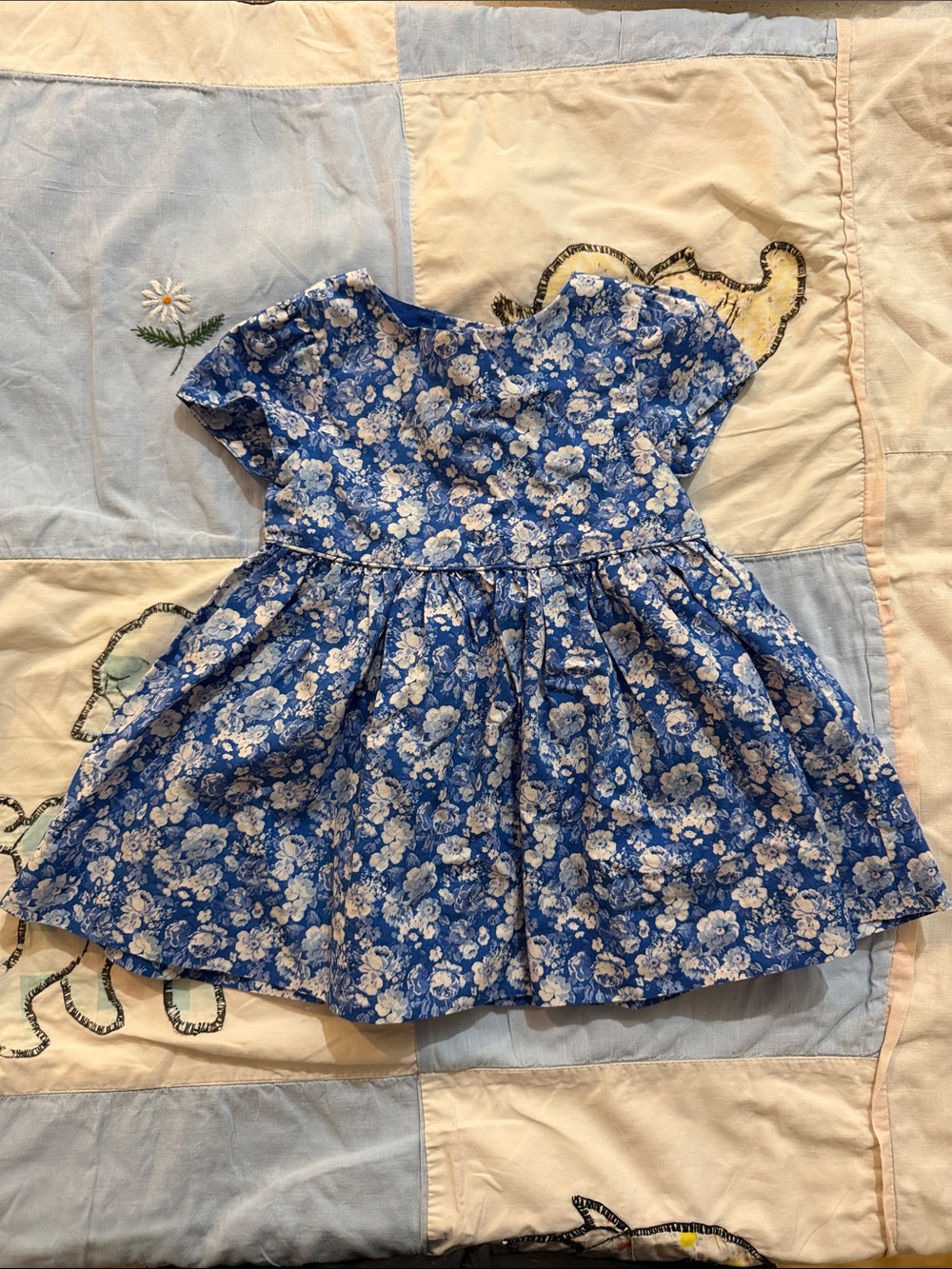 Ralph Lauren Blue and White Floral Baby Dress